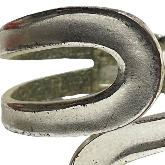 Vintage Silver Tone Hinged Cuff Bracelet Retro Jewelry for Women u - Picture 2 of 5